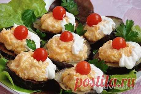 Закуска «Башенки» из баклажанов