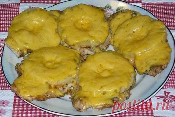 шеф-повар Одноклассники: Куриные отбивные с ананасом и сыром