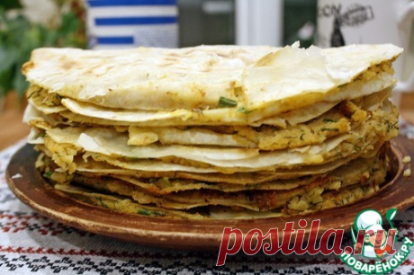 Ленивый кыстыбый в лаваше – кулинарный рецепт