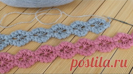 ЛЕНТОЧНОЕ КРУЖЕВО крючком ВЯЗАНИЕ ДЛЯ НАЧИНАЮЩИХ мастер-класс CROCHET beginner Lace Ribbon