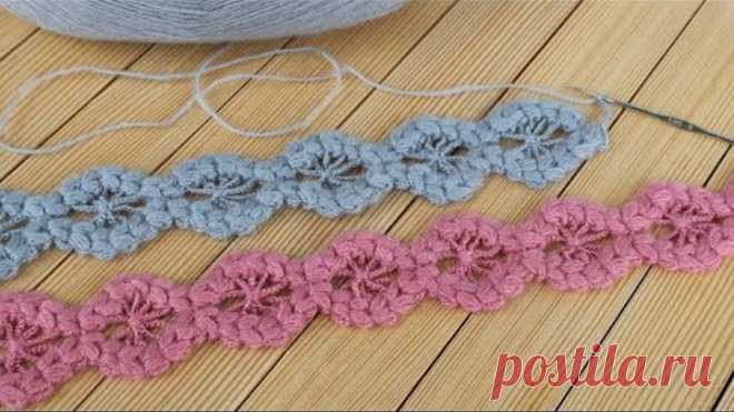 ЛЕНТОЧНОЕ КРУЖЕВО крючком ВЯЗАНИЕ ДЛЯ НАЧИНАЮЩИХ мастер-класс CROCHET beginner Lace Ribbon