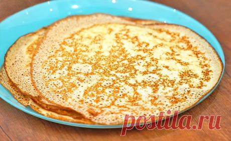 Тонкие блины с дырочками на молоке