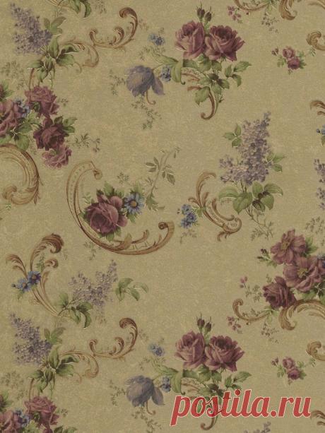 Red Violet Lacey Floral Wallpaper