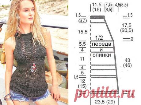 Вязаные маечки спицами. Вязаные майки спицами со схемами и описанием мастер-классов