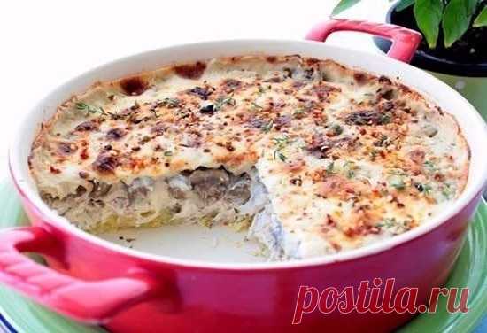 ЛЕГКАЯ КУРИНАЯ ЗАПЕКАНКА С ГРИБАМИ И СЫРОМ. НА 100 ГРАММ ВСЕГО 82 ККАЛ!