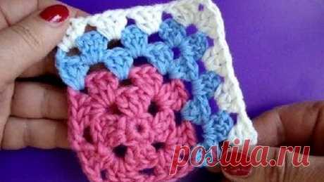 Вязание крючком Урок 243 Как вязать квадрат Crochet granny square