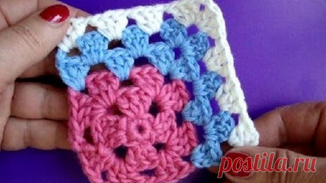 Вязание крючком Урок 243 Как вязать квадрат Crochet granny square