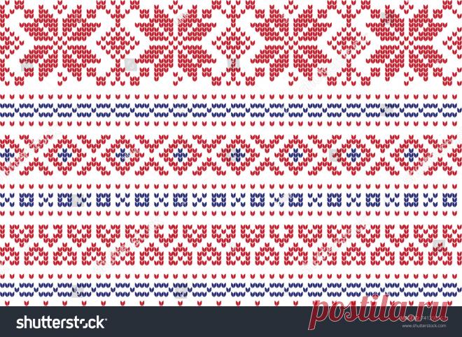 Winter Holiday Knitting Pattern Christmas Trees Vector de stock (libre de regalías)741298153; Shutterstock