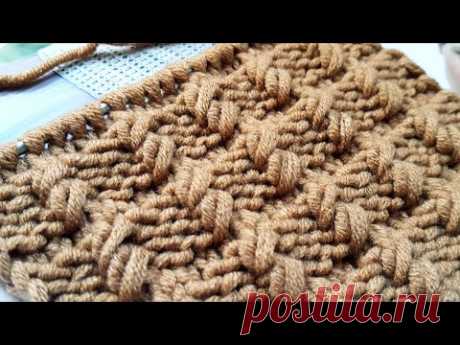 Вяжем классный рельефный узор спицами🙋‍♀️ knitting pattern. - YouTube