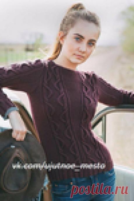 Пуловер спицами "Free Falling" by Linda Marveng