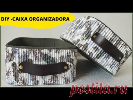 DIY | COMO FAZER CAIXA ORGANIZADORA COM PAPELÃO E GUARDANAPO DE DECOUPAGE | IDEIA 6