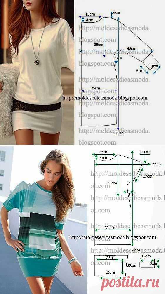 Простые выкройки трикотажных платьев.