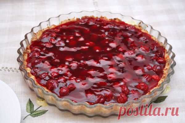 Отличный прохладный десерт… Вишневый пирог из творожного теста