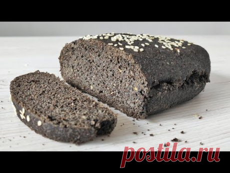Чёрный Льняной КЕТО хлеб без муки | Низкоуглеводный пп хлеб