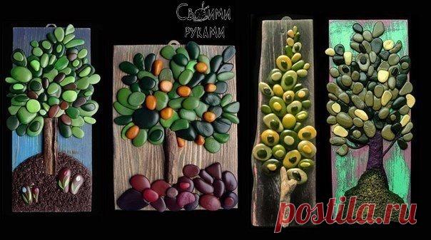 Потрясающие работы из камешков