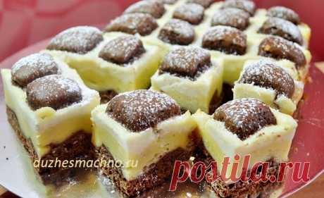 Шоколадно-творожный пирог «ПОДУШКИ» (Стеганное одеяло) | Вкусные рецепты