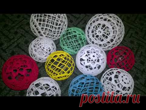Восторг!!! Новогодний шар! Вяжем крючком)))