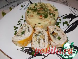 Куриный рулет с баклажаном и плавленным сыром | Вкус жизни