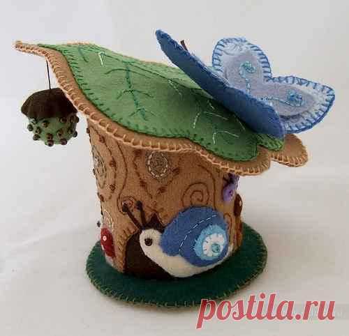 Домики из фетра, игольницы своими руками, картинки / Прихватки для кухни и игольницы своими руками, схемы вязания крючком, из ткани / КлуКлу. Рукоделие - бисероплетение, квиллинг, вышивка крестом, вязание