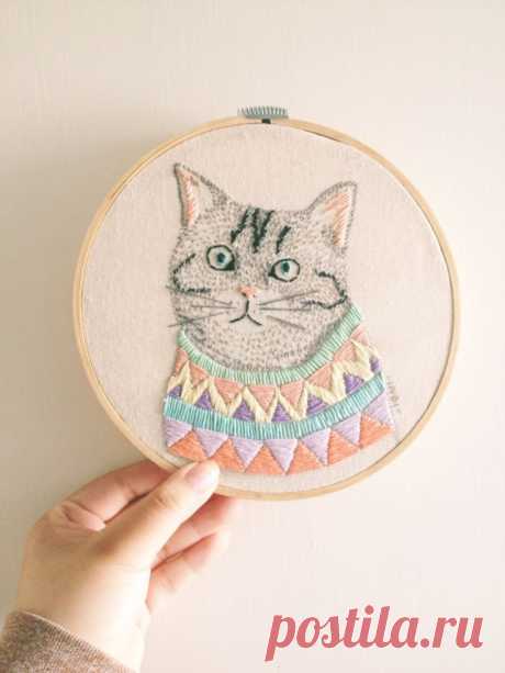 Коты для вышивки и аппликации