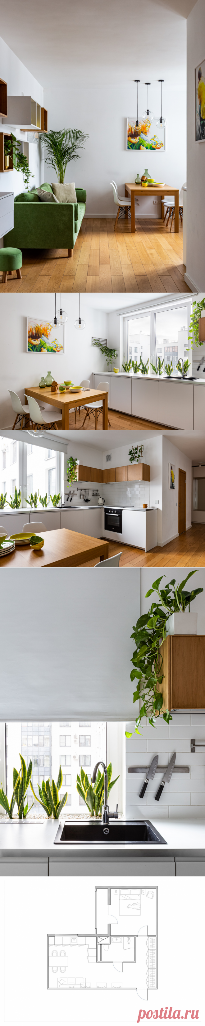 Проект недели: Солнечная кухня-гостиная для экспата | Houzz Россия