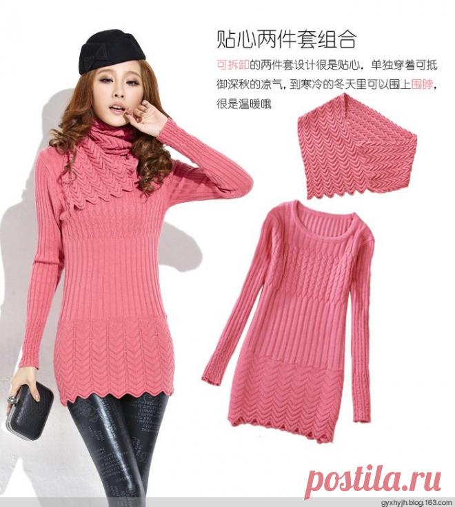 Туника с косами и зигзагами спицами. Туника спицами от азиатов |