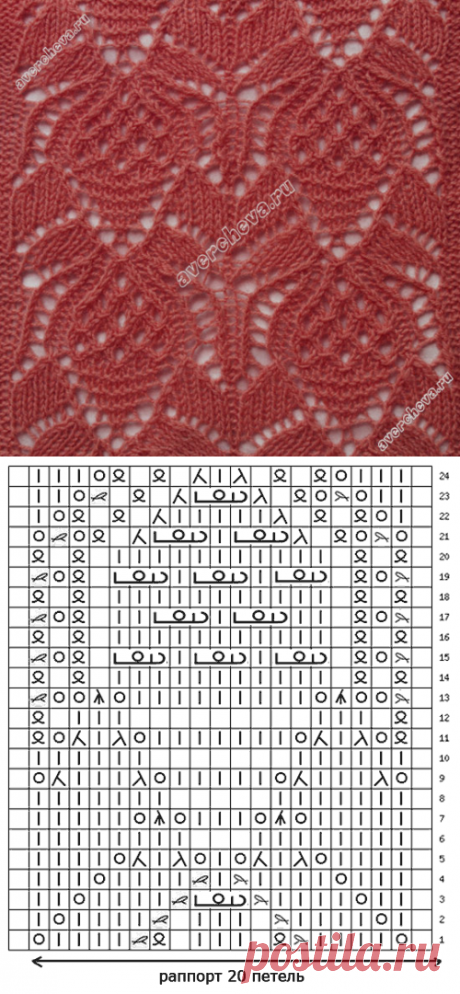узор 279 японские ананасы |  каталог вязаных спицами узоров