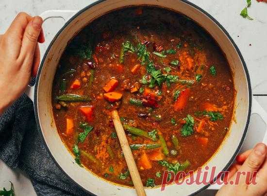 Суп из батата и чечевицы. Вкусный, согревающий суп с большим количеством специй.