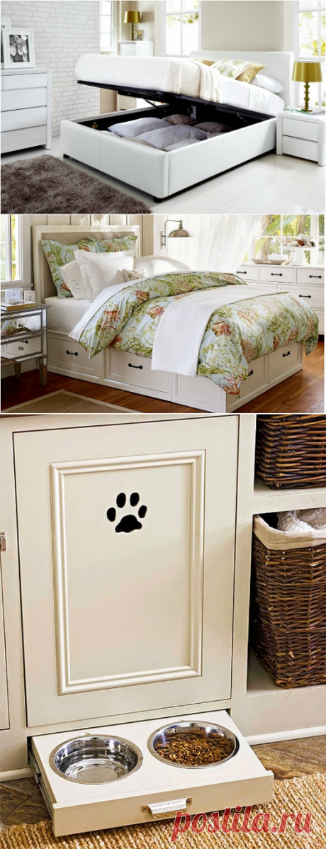 17 гениальных скрытых систем, которые помогут спрятать все лишнее и сэкономить пространство в доме