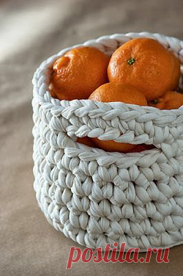 Корзинки из пряжи спагетти - perchinka63.ru