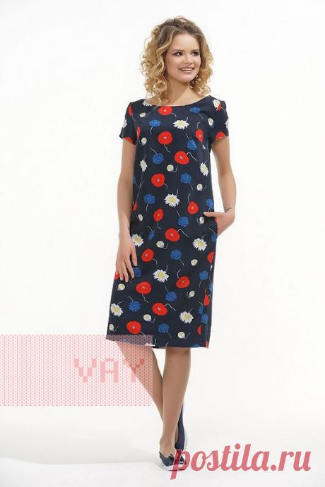 Офисные летние платья от марки VAY. Женские летние платья VAY (артикул 3395), цветовое решение маки/синий. Ещё больше женских платьев марки ВЭЙ на наших сайтах. Официальное представительство бренда VAY: купить в розницу в магазине Согревай.ру https://www.sogrevay.ru, оптовые закупки на Ньювэй.ру https://www.newvay.ru