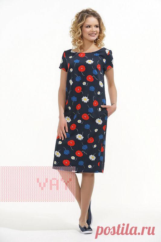 Офисные летние платья от марки VAY. Женские летние платья VAY (артикул 3395), цветовое решение маки/синий. Ещё больше женских платьев марки ВЭЙ на наших сайтах. Официальное представительство бренда VAY: купить в розницу в магазине Согревай.ру https://www.sogrevay.ru, оптовые закупки на Ньювэй.ру https://www.newvay.ru