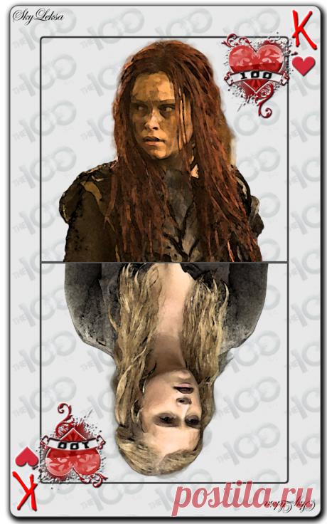 Deck of cards &quot;The 100&quot;. Queen of hearts Clarke Griffin.  Complete set of cards link: https://vk.com/album-123050684_243155769   #the100 #photoshop_skyleksa #clarkegriffin #clarke #wanheda