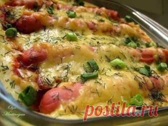 Картофельная запеканка с сосисками и сыром