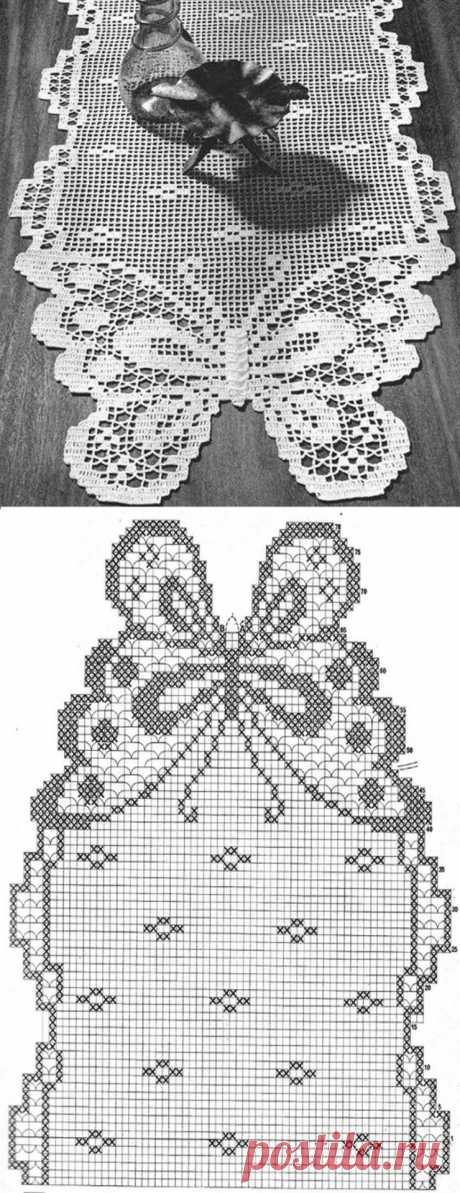 szydełko / serwetka / filet - motyl na Stylowi.pl
