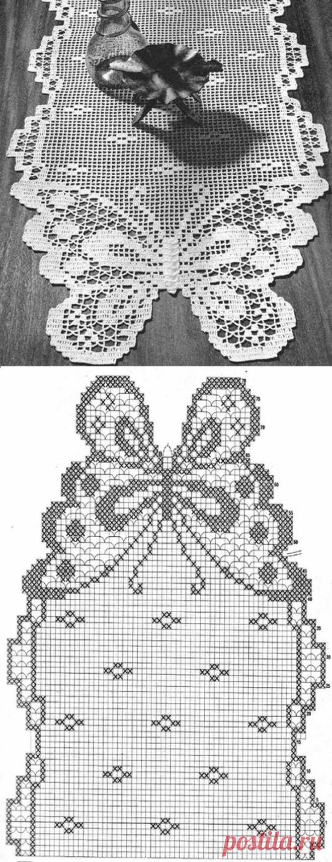 szydełko / serwetka / filet - motyl na Stylowi.pl