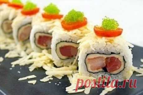 Роллы с семгой и креветками — рецепт