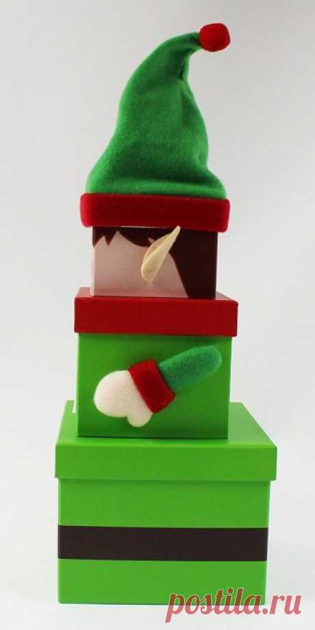 Set of 3 Novelty Stacking Xmas Gift Present Boxes Kids Snowman/Elf/Santa Claus | eBay