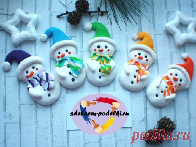 Cнеговик из полимерной глины | 25 фото | Snowman polymer clay