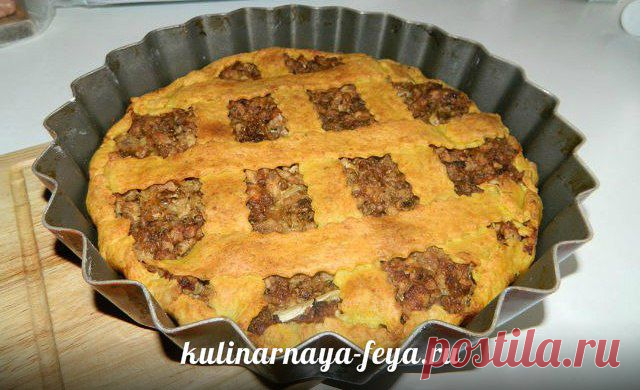 Открытый пирог с мясом и капустой | Кулинарная Фея