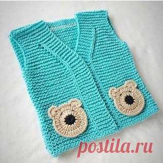 Детский жилет быстро и просто
#спицы #вязаный_жилет #вязание_детям