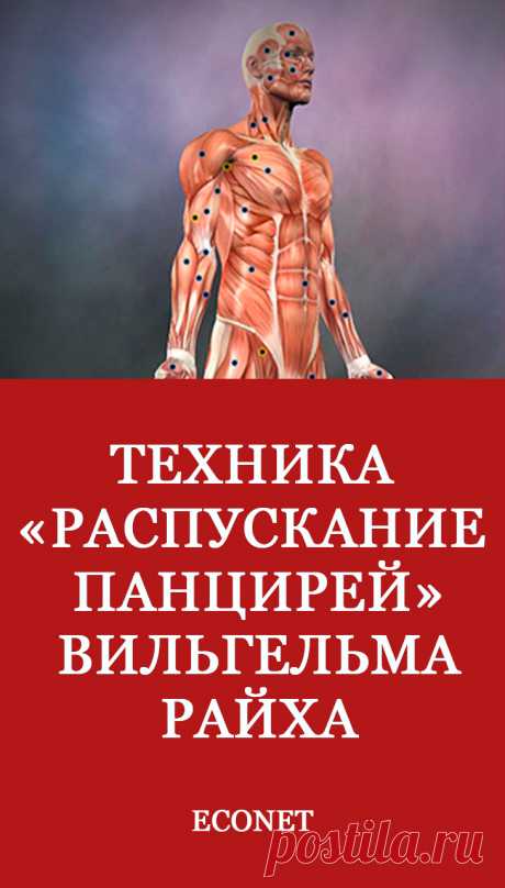 Техника «Распускание панцирей» Вильгельма Райха

Данная техника предназначена для раскрепощения человека, обретения чувства уверенности, развития элегантности в движениях. В основу техники положены идеи телесно-ориентированной психотерапии Вильгельма Райха. Она включает в себя тридцать мини-упражнений.
