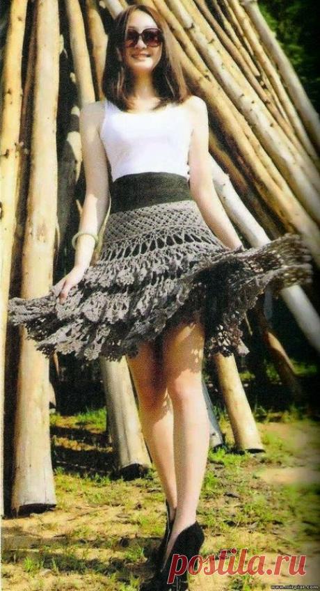 Моя копилка - Рукоделие: Пышная юбочка крючком