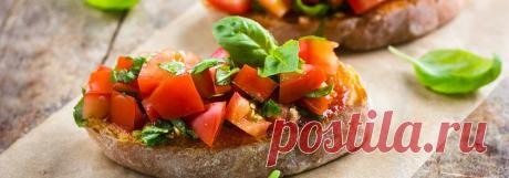 Брускетта с болгарским перцем и помидорами • Рецепт Заморский бутерброд Брускетта с болгарским перцем и помидорами очень ароматный и вкусный.
