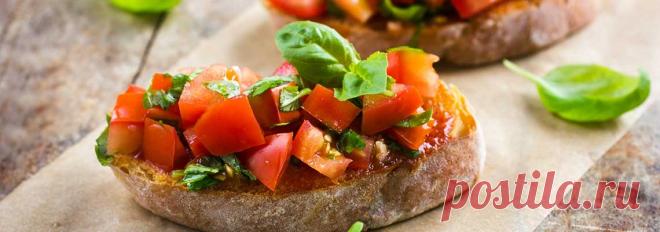 Брускетта с болгарским перцем и помидорами • Рецепт Заморский бутерброд Брускетта с болгарским перцем и помидорами очень ароматный и вкусный.