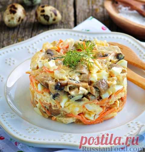 Рецепт: Салат с курицей и корейской морковкой на RussianFood.com
