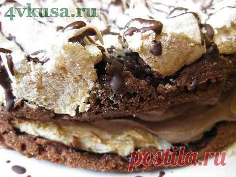 Шоколадный торт с меренгой и маскарпоновым кремом | 4vkusa.ru