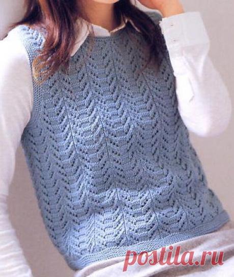 Жилет спицами.