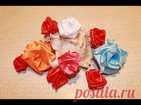 РОЗА КАНЗАШИ/ Kanzashi Rose Tutorial