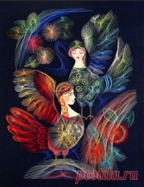 Нитяная графика: прекрасные идеи для вдохновения